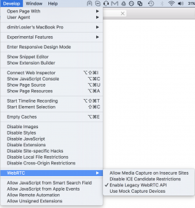 WebRTC on Safari