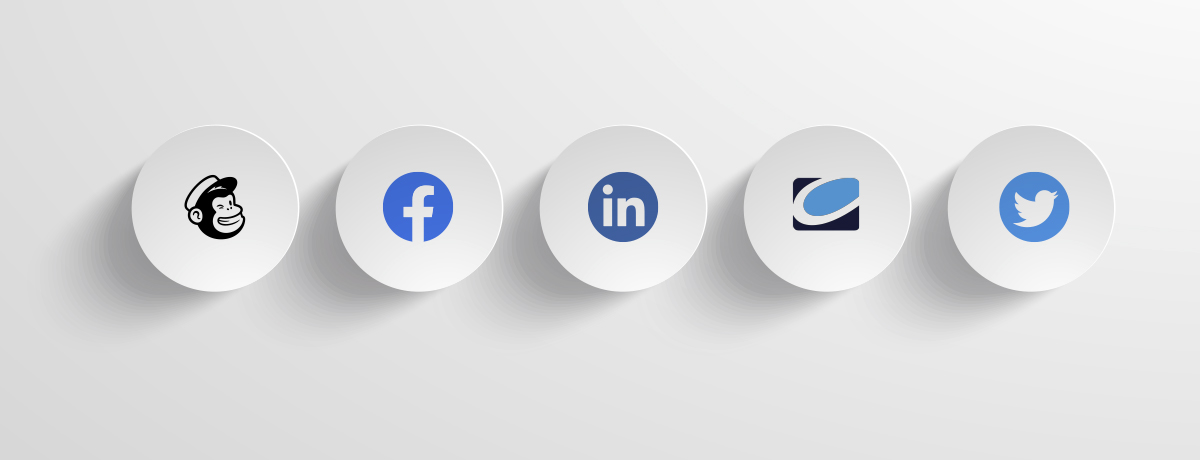 Collection of round social media icons